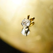 Vintage 14K Gold Solitaire Diamond (.75ct) Pendant, Brilliant Cut Diamond & Yellow Gold Pendant With Split Bail, Petite 14K Diamond Pendant