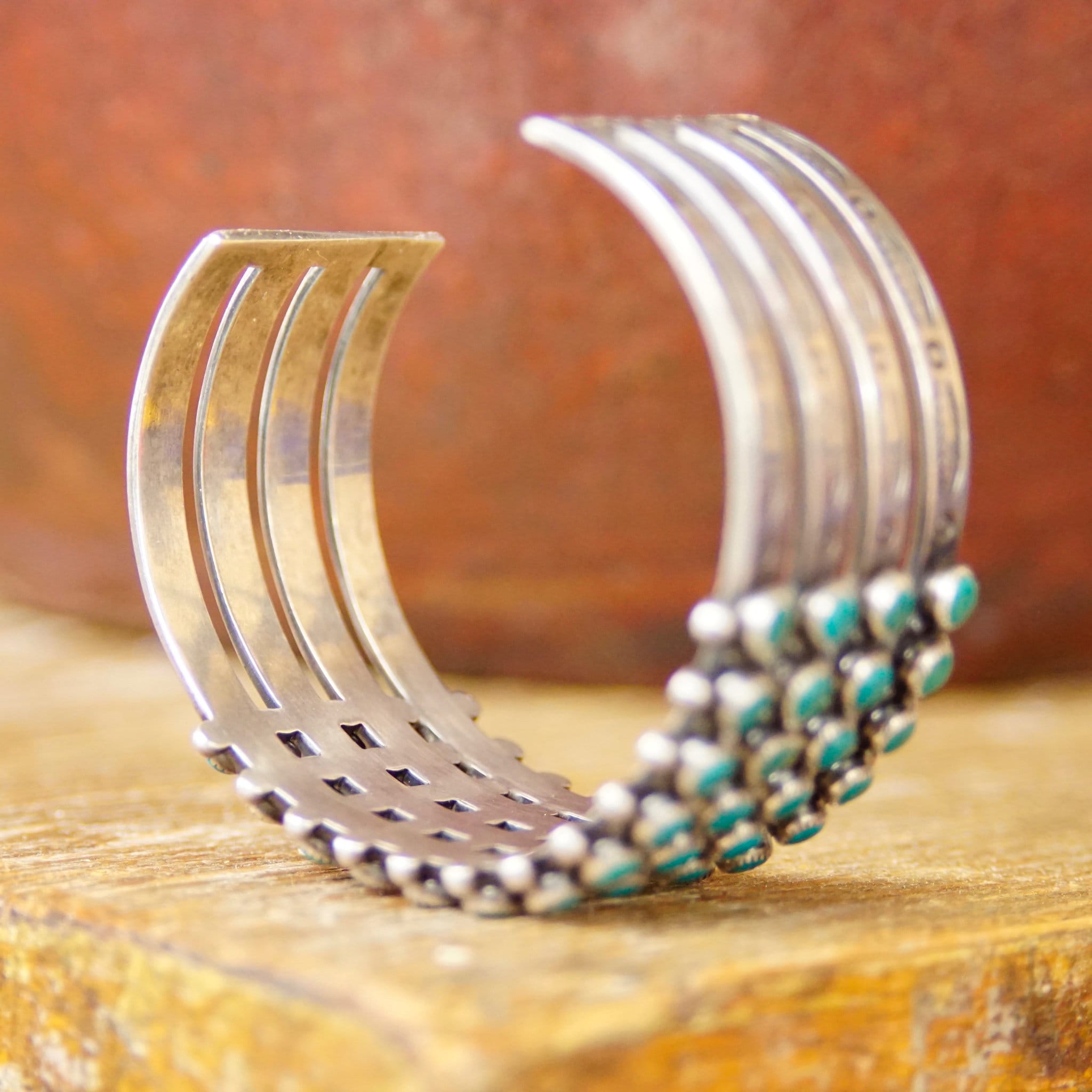 Vintage Zuni Snake Eye Turquoise Cuff Bracelet, Hammered Silver Cutout Cuff With 48 Turquoise Stones, Native American Cuff, Old Pawn Jewelry