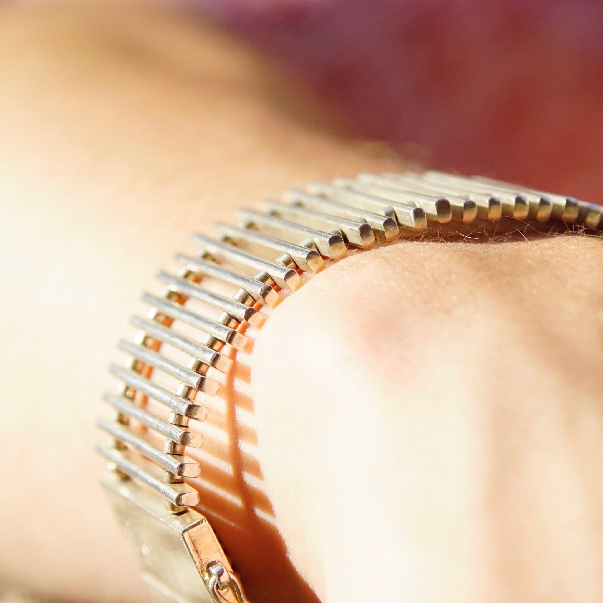 Vintage TAXCO Sterling Silver Link Clasp Bracelet, Modernist Silver Bracelet, Thick Silver Bracelet With Cut Out Design, 925 Jewelry