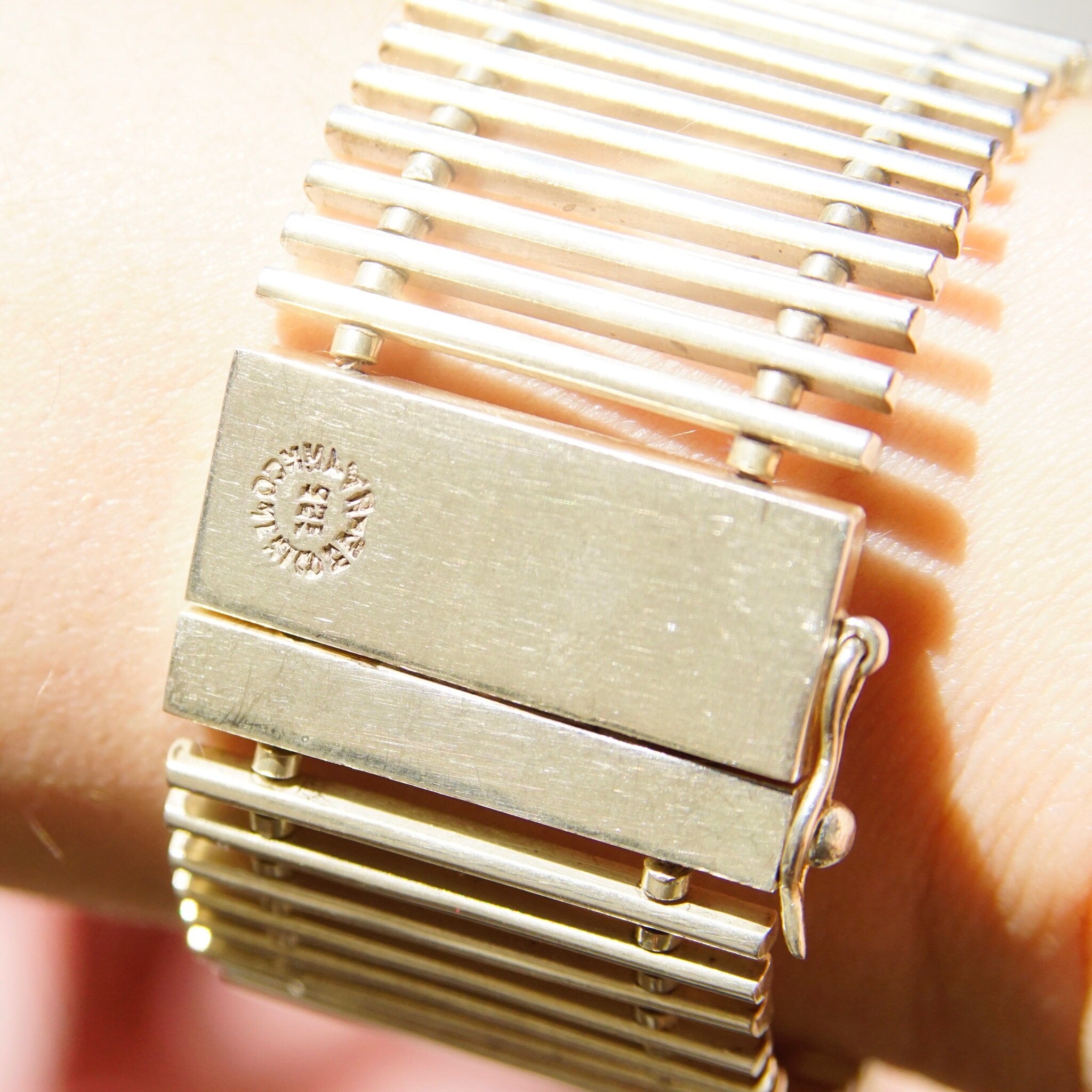Vintage TAXCO Sterling Silver Link Clasp Bracelet, Modernist Silver Bracelet, Thick Silver Bracelet With Cut Out Design, 925 Jewelry