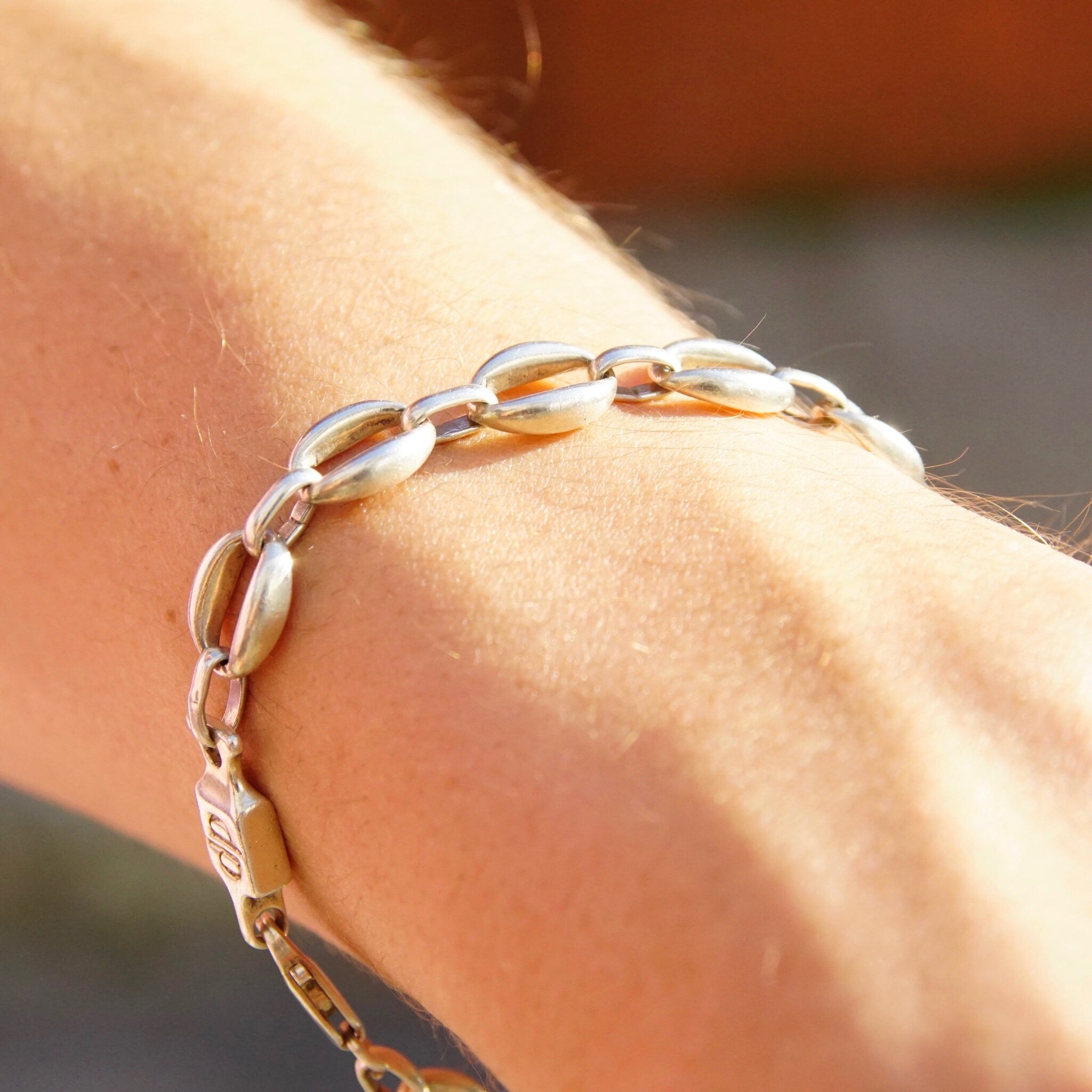 Vintage TAXCO Sterling Silver Link Bracelet, Industrial Silver Cable Link Bracelet, Unisex Silver Chain Bracelet, 925 Jewelry, 8" Long