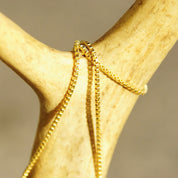Vintage Italian 18K Gold Box Chain Necklace, 1.5mm Gold Box Chain, Long Thin Yellow Gold Chain, 24" Long, 585 Jewelry