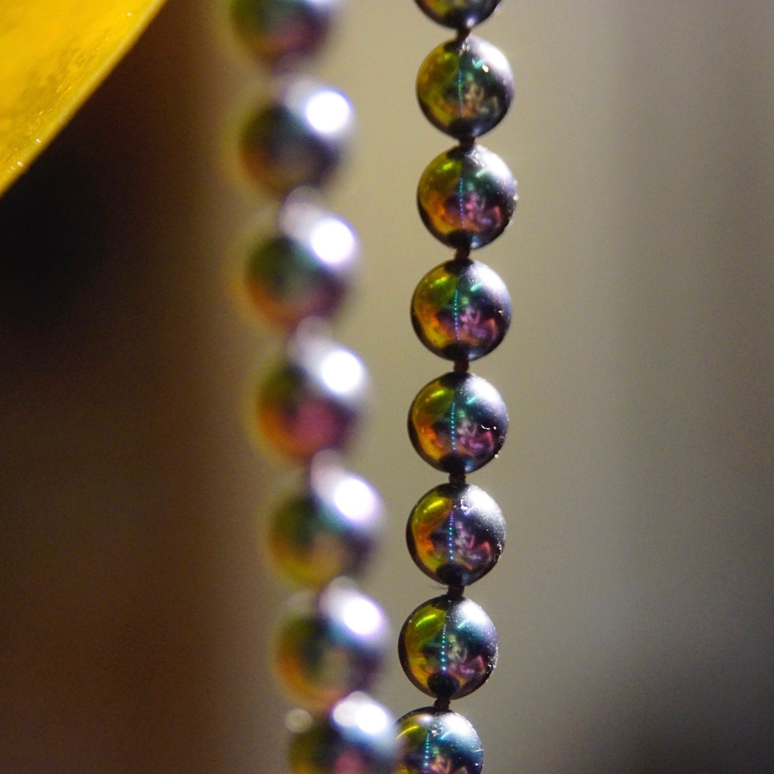 Vintage Majorica Iridescent Black Pearl Necklace, 8mm Simulated Pearls, Single Strand, 925 Fish Hook Clasp, Original Box & Paperwork, 19.5"