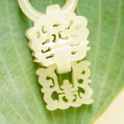 Antique Chinese Silver Filigree Devils Work Nephrite Jade Butterfly Brooch, Gold Wash Silver Enamel Pin, Hand Carved Jade Wedding Basket