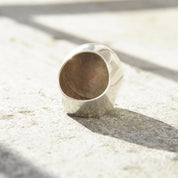 Vintage Sterling Silver Dome Ring, Chunky Silver Dome Ring, Hollow Silver Bubble Ring, 950 Silver, Modernist Ring, Statement Ring, Size 7 US