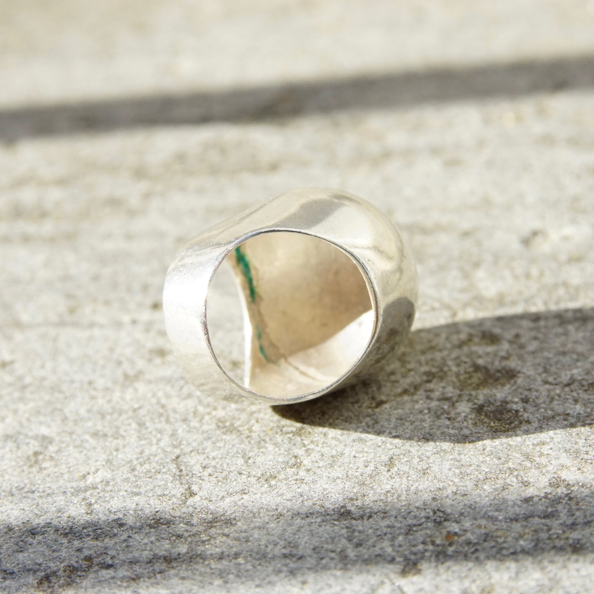 Vintage Sterling Silver Dome Ring, Chunky Silver Dome Ring, Hollow Silver Bubble Ring, 950 Silver, Modernist Ring, Statement Ring, Size 7 US