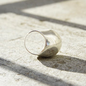 Vintage Sterling Silver Dome Ring, Chunky Silver Dome Ring, Hollow Silver Bubble Ring, 950 Silver, Modernist Ring, Statement Ring, Size 7 US