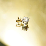 Vintage 14K Gold Solitaire Diamond (.75ct) Pendant, Brilliant Cut Diamond & Yellow Gold Pendant With Split Bail, Petite 14K Diamond Pendant