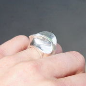 Vintage TAXCO Sterling Silver Abstract Dome Ring, Chunky Silver Ring With Pressed Wave Design, Modernist Ring, Mexico 925 TV-47, Size 8 US