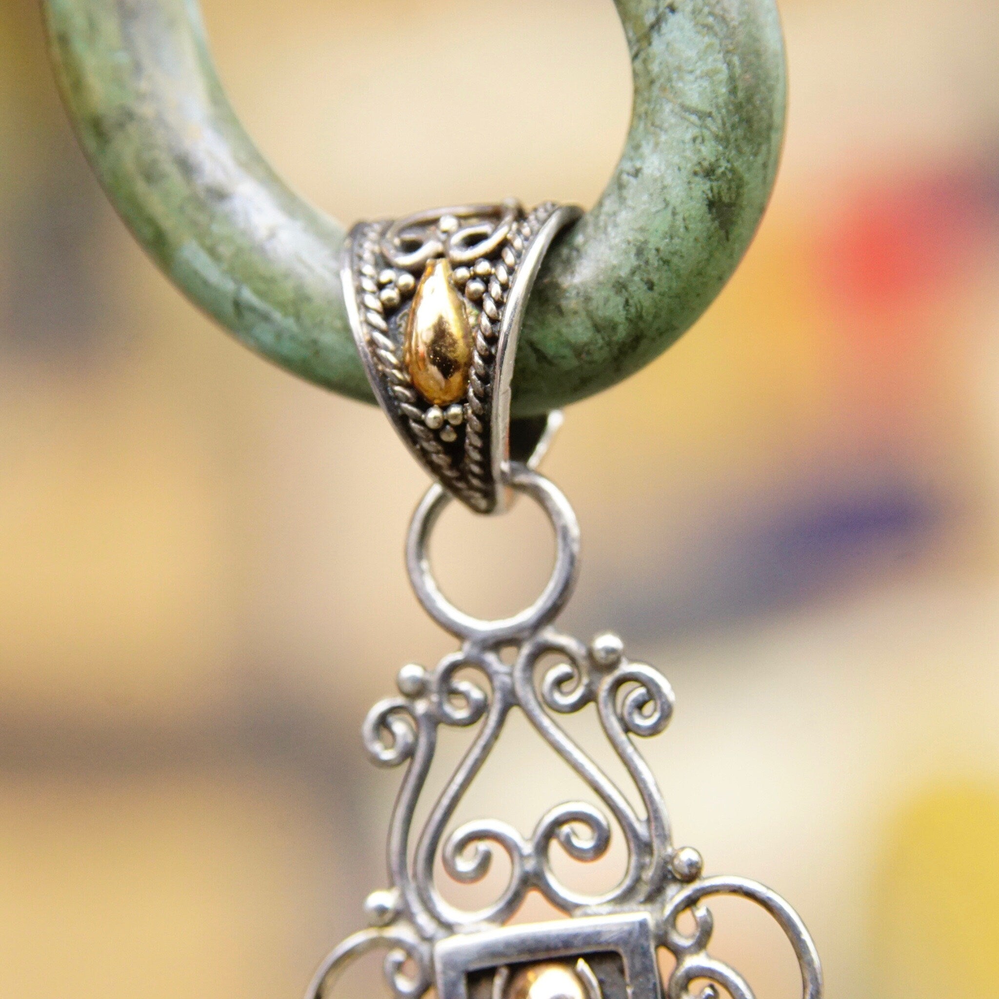 Vintage 18K Gold & Sterling Silver Onyx Cross Pendant, BA Indonesia Suarti Bali 925, Large Silver Filigree Cross With Gold and Onyx Details