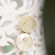 Vintage Signed Tabra 925 Moon Face Earrings, Small Sterling Silver Disc Stud Earrings, Moon God/Goddess, Unique Jewelry, 3/4 Diameter