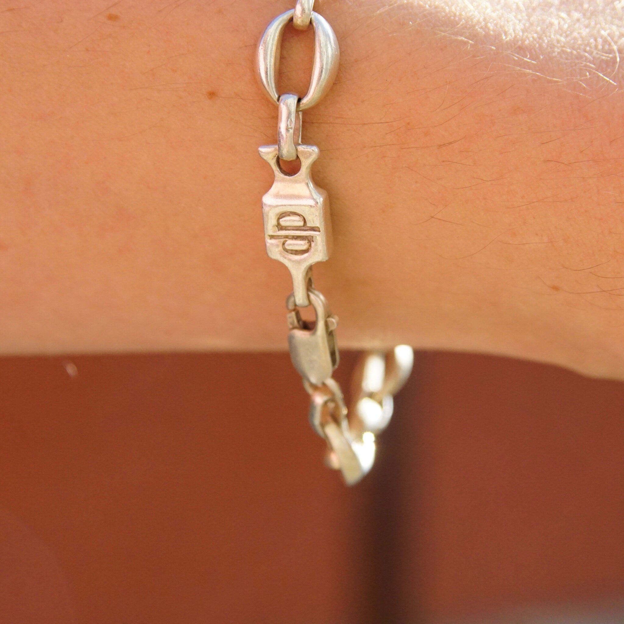 Vintage TAXCO Sterling Silver Link Bracelet, Industrial Silver Cable Link Bracelet, Unisex Silver Chain Bracelet, 925 Jewelry, 8" Long