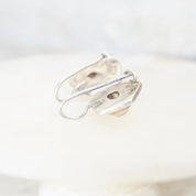 Vintage Sterling Silver Moonstone Drop Earrings, Iridescent Moonstone In Silver Pentagon Setting, Unique Silver Dangle Earrings, 7/8" L