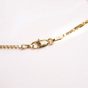 Vintage Italian 14K Gold Box Chain, 2mm Yellow Gold Chain Necklace, 18" Long, Made In Italy, 14K Jewelry