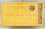 Vintage Natural Bamboo Rattan Bed Tray With Cup Holder & Storage Compartment, Cute/Functional Breakfast In Bed Lap Tray, Boho Chic
