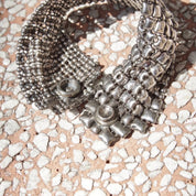 Vintage Rare Sergio Gutierrez Liquid Metal Swarovski Crystal Bracelet, Limited Edition, Mesh Bracelet, Emerald Cut Crystal, Haute Couture