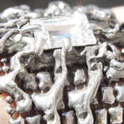 Vintage Rare Sergio Gutierrez Liquid Metal Swarovski Crystal Bracelet, Limited Edition, Mesh Bracelet, Emerald Cut Crystal, Haute Couture