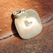 Vintage ATI Mexico Sterling Silver Malachite Pendant, Ornate Silver Frame With Bevel Set Stone, Banded Malachite, 925