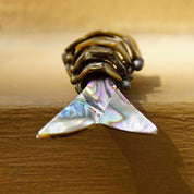Vintage Articulated Abalone & Silver Fish Bottle Opener/Pendant, Iridescent Shell Inlay, Key Chain Bottle Opener, 3D Fish Pendant