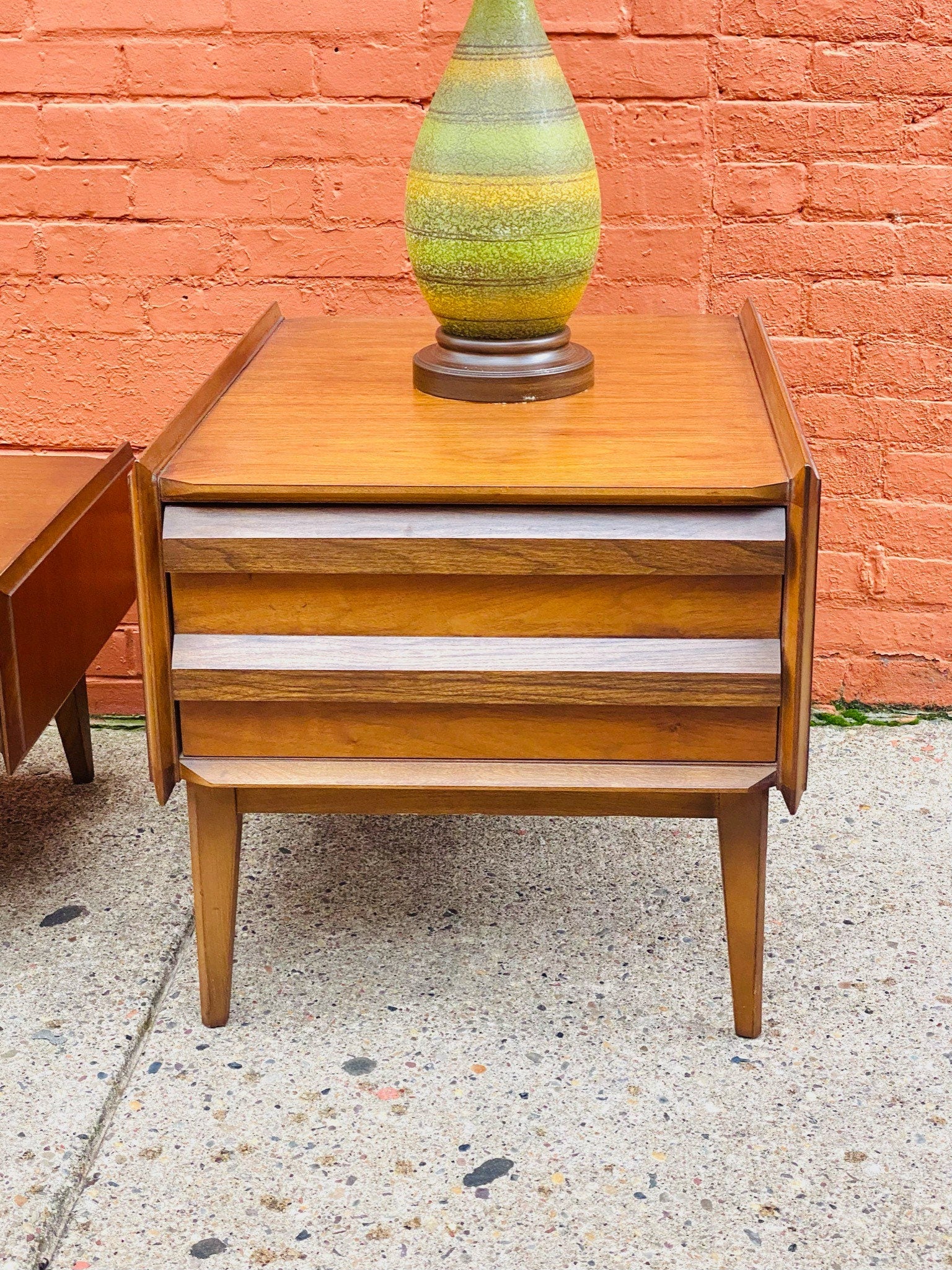 Vintage Mid Century Modern LANE First Edition Walnut & Pecan Coffee Table / End Table Set, In Amazing Condition, Style No. 1062 01