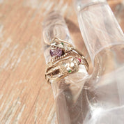 Antique 14K Gold Dragon Ring, Ruby, Emerald, Alexandrite Gemstones, Rare Vintage Chinese Dragons Ring, Nose Dragon Hallmark, Size 5 US