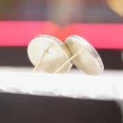 Vintage Signed Tabra 925 Moon Face Earrings, Small Sterling Silver Disc Stud Earrings, Moon God/Goddess, Unique Jewelry, 3/4 Diameter