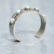 Vintage Modernist Sterling Silver Multi-Stone Turquoise Cuff, Silver Cut Out Cuff, New Mexico Turquoise, Hecho En Mexico 925
