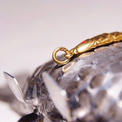 Vintage 18K Yellow Gold Articulated Fish Charm/Pendant, Red Cabochon Eyes, Moveable Scaled Fish Pendant, 750 Gold Charm, 2 Long