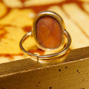 Vintage 14k Gold Cameo Ring, Classic Relief Cameo With Two Faced Figure, Unique Shell Carving, Yellow Gold Setting, Cut Band, Size 5 US