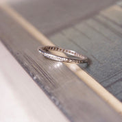 Vintage 18K White Gold Diamond Eternity Ring, 2mm Diamond Pave Band Ring, Minimalist Wedding Band, Petite/Thin Gold Ring, Size 6 3/4 US