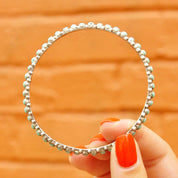 Vintage TAXCO 925 Snake Eye Turquoise Bangle, Sterling Silver, Turquoise Bead Bracelet, Hecho En Mexico, 8" Long