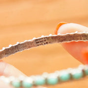Vintage TAXCO 925 Snake Eye Turquoise Bangle, Sterling Silver, Turquoise Bead Bracelet, Hecho En Mexico, 8" Long