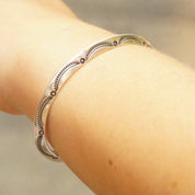 Vintage Signed Native American Hammered Sterling Silver Cuff Bracelet, Minimalist Silver Cuff, Handmade Navajo Jewelry, 5 1/4" Long