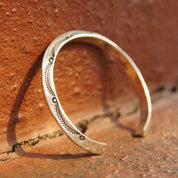 Vintage Signed Native American Hammered Sterling Silver Cuff Bracelet, Minimalist Silver Cuff, Handmade Navajo Jewelry, 5 1/4" Long