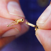 Vintage 14K Yellow Gold Rotary Phone Pendant, 3D Moveable Telephone Charm, Detachable Phone W/ Cord, Old School Phone Charm/Pendant, 585