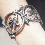 Vintage Signed 1984 MMA 925 Sterling Silver Cut Out Cuff Bracelet, Oxidized Silver Bangle, Gothic Look, 925 Jewelry, Adjustable Bracelet
