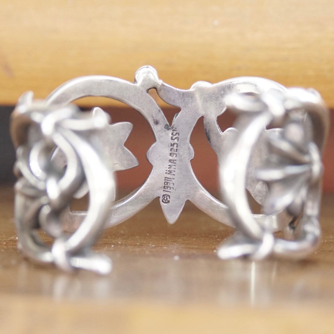 Vintage Signed 1984 MMA 925 Sterling Silver Cut Out Cuff Bracelet, Oxidized Silver Bangle, Gothic Look, 925 Jewelry, Adjustable Bracelet