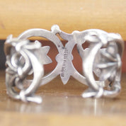 Vintage Signed 1984 MMA 925 Sterling Silver Cut Out Cuff Bracelet, Oxidized Silver Bangle, Gothic Look, 925 Jewelry, Adjustable Bracelet
