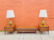 Vintage Mid Century Modern LANE First Edition Walnut & Pecan Coffee Table / End Table Set, In Amazing Condition, Style No. 1062 01