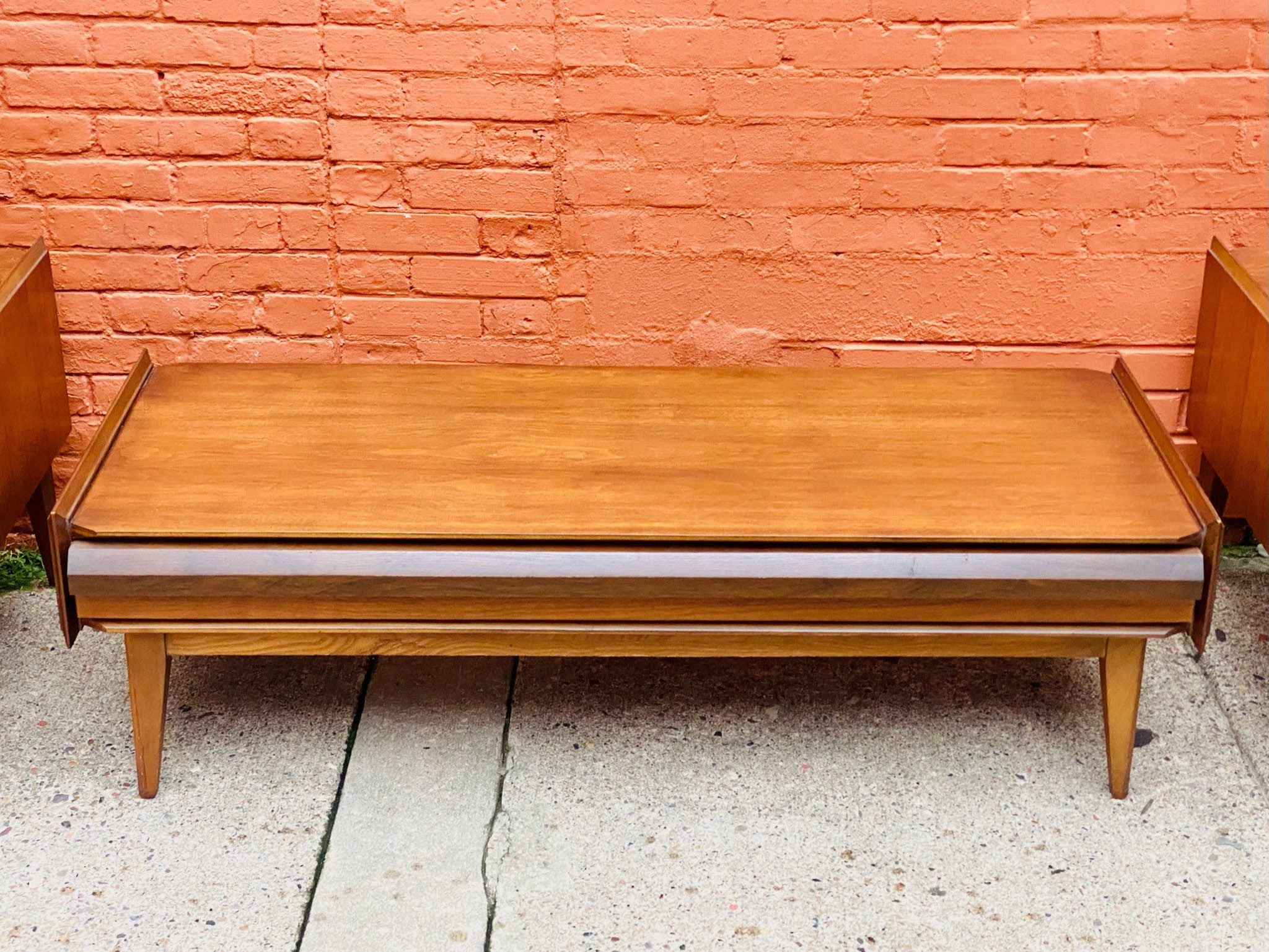 Vintage Mid Century Modern LANE First Edition Walnut & Pecan Coffee Table / End Table Set, In Amazing Condition, Style No. 1062 01