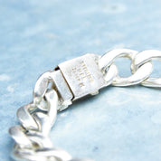 Vintage Modernist Sterling Silver Cuban Link Bracelet, Signed Inger K 925, Solid Silver Chain Link Bracelet, Unisex Bracelet, 7 1/2" Long