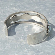 Vintage Modernist Sterling Silver Multi-Stone Turquoise Cuff, Silver Cut Out Cuff, New Mexico Turquoise, Hecho En Mexico 925