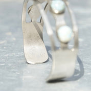 Vintage Modernist Sterling Silver Multi-Stone Turquoise Cuff, Silver Cut Out Cuff, New Mexico Turquoise, Hecho En Mexico 925
