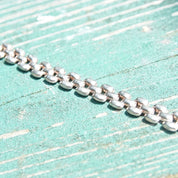 Vintage Italian Sterling Silver Panther Link Bracelet, 8mm, Minimalist Silver Bracelet, Lobster Clasp, Italy 925, 7 1/2 L