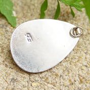 Vintage Signed Sterling Silver Lapis Lazuli Pendant, Unique Teardrop Pendant, Dark Blue Gemstone, 925 Jewelry, 2 Long