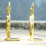 Vintage Brass Pineapple Bookends by Virginia Metal-Crafters Newport, Embossed Brass Bookends, Funky Home Decor, Hospitality Symbol, 6 1/2" H