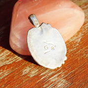 Vintage Signed Fire Agate Sterling Silver Nude Figure Pendant, Hammered Silver Frame, Nude Woman Pendant, Unique Brown Gemstone, 1 3/4"