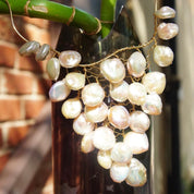 Vintage 14K Gold Baroque Pearl Bib Necklace, Gold Wire Choker, Large Iridescent Pearls, Chunky Statement Necklace, 585 Jewelry