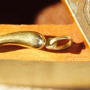 Vintage 14K Gold Italian Horn Pendant, Yellow Gold Cornicello , Good Luck Charm, Hollow Gold Italian Horn, Italian American, 2" L