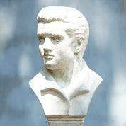 Vintage 1970's Solid Plaster Elvis Presley Bust, White Chalk Table Top Figure Statue, Rustic Details , Elvis Presley Collectibles, 12.5" H